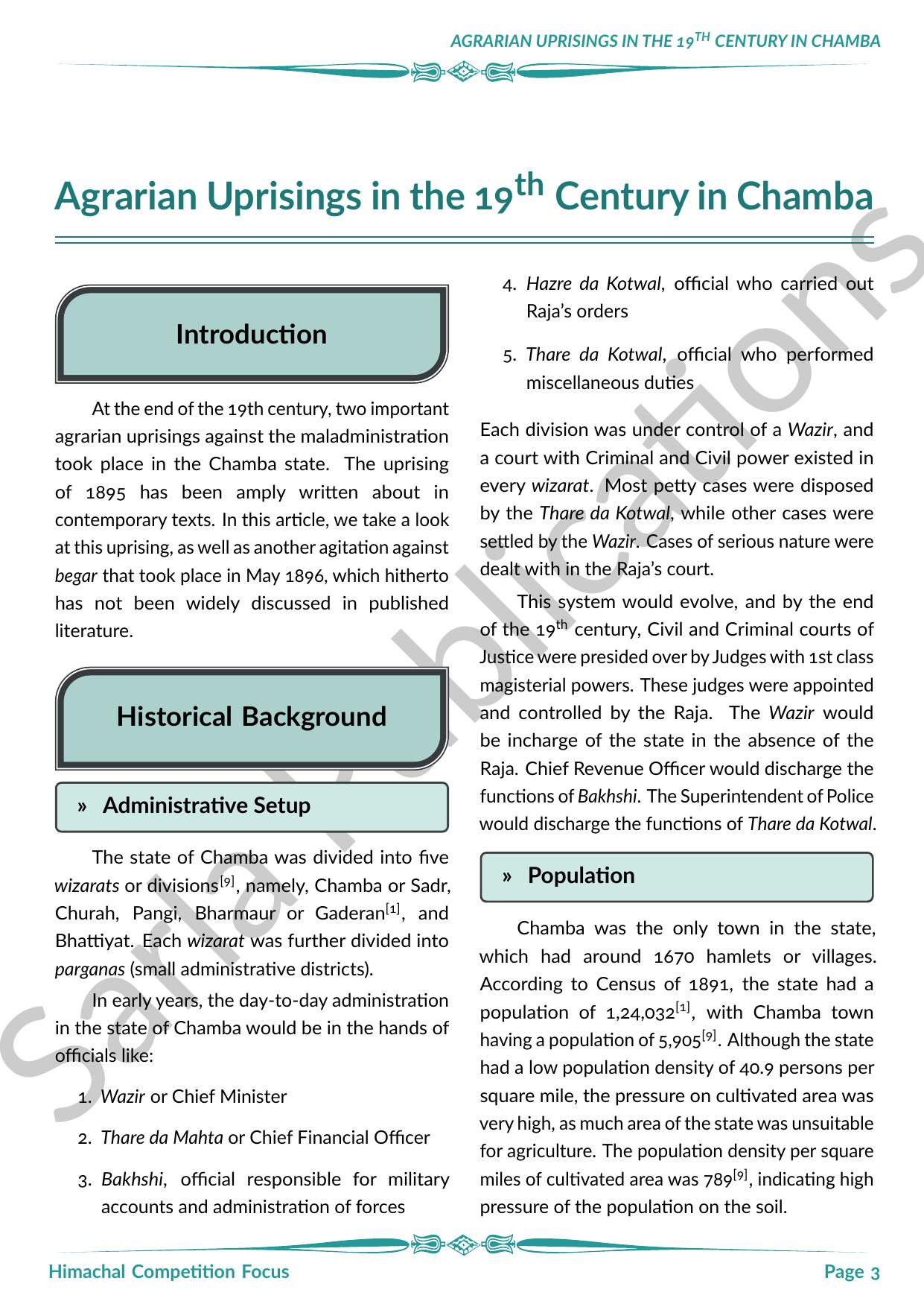 Agrarian Uprisings in the 19th Century in Chamba - Himachal Competition Focus Premium Article - Image 1