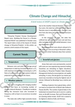 Climate Change and Himachal: A brief review of UNDP's report on climate change