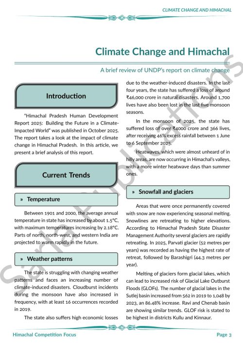 Climate Change and Himachal: A brief review of UNDP's report on climate change